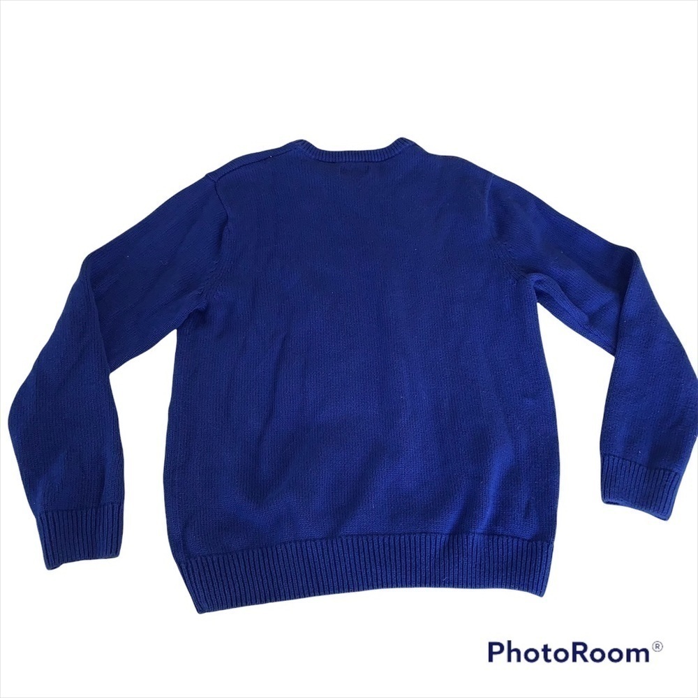 Chaps Royal Blue Cotton Sweater, sz M - Picture 2 of 8